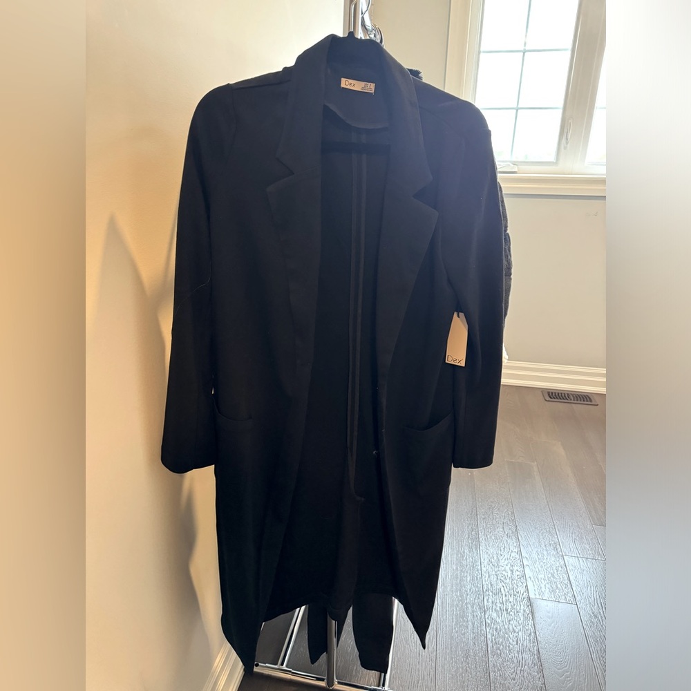 BNWT - Dex Long Black Duster with Pockets